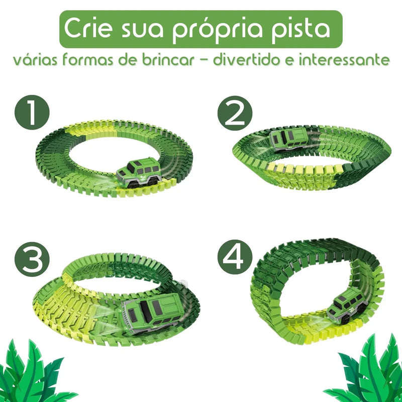 🦖 Pista Carrinhos Dino - 217 peças