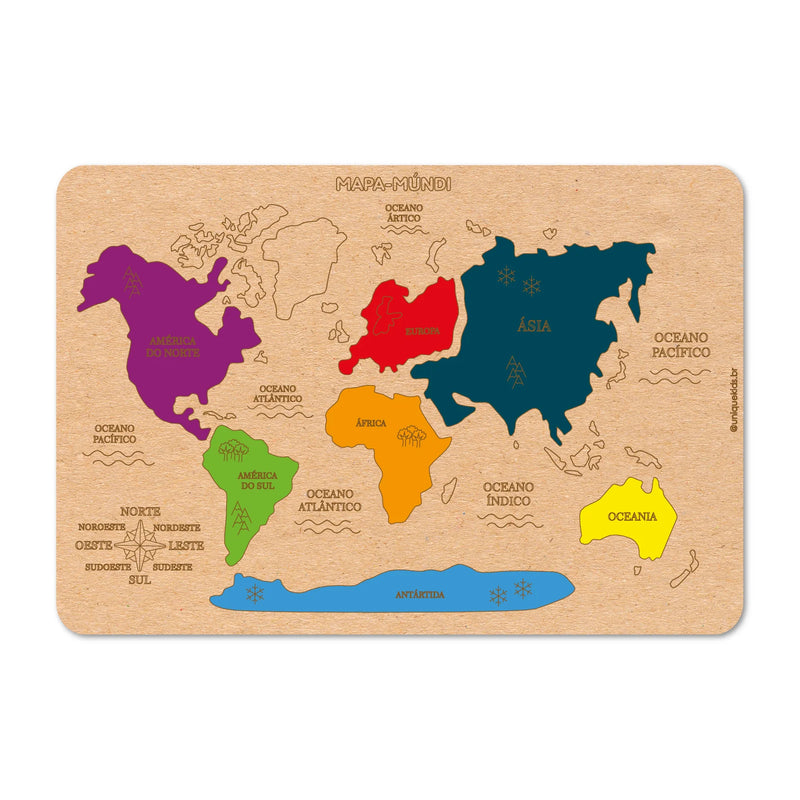 Combo Mapas: Mapa Múndi + Mapa do Brasil