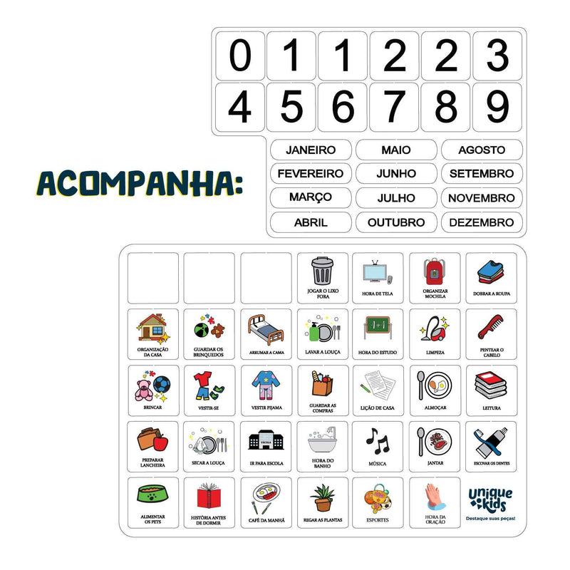 Combo Tarefas diárias + Nome + Alfabeto + Números