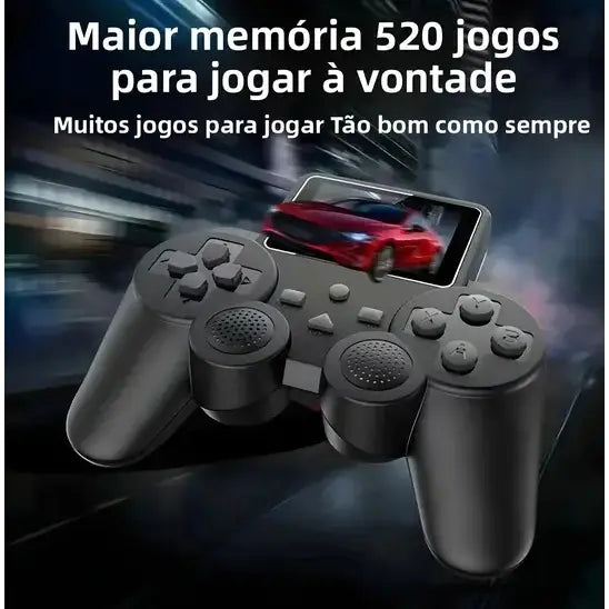 🎮✨ Controle de Vídeo Game Retrô com Tela LED – 520 Jogos na Palma da Mão!
